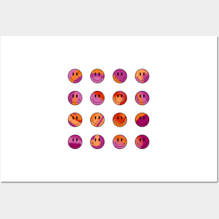 Mini Smiley Faces Bundle - Lesbian Pride Posters and Art